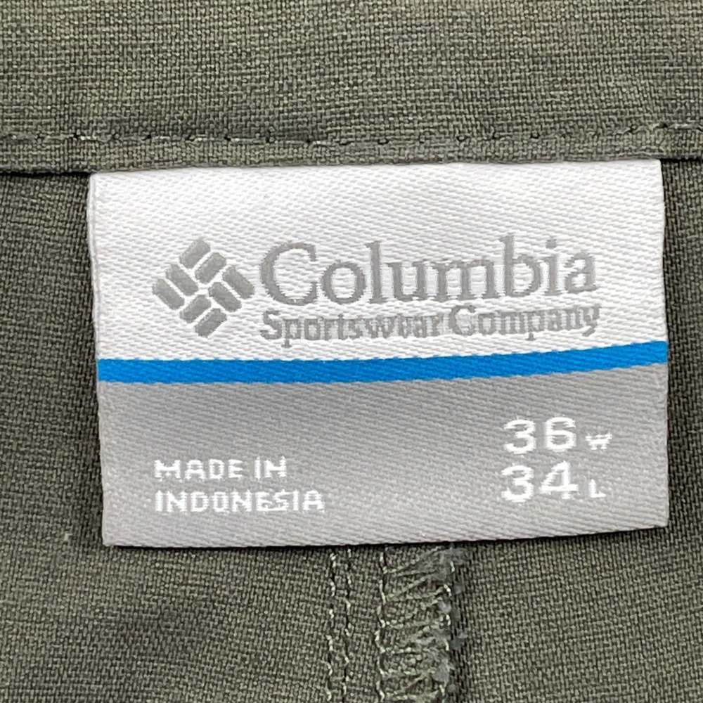 Columbia Pants Mens 36x34 Green Outdoor Hiking Straight Lightweight Articulated - Picture 3 of 10
